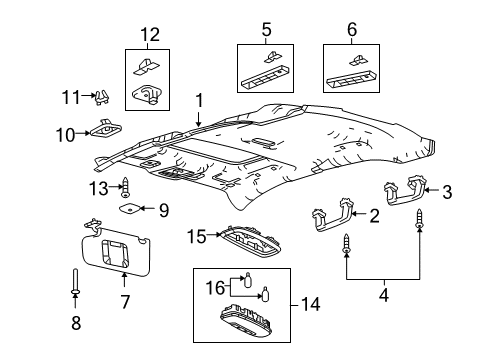 2010 Ford Taurus Interior Trim - Roof Grip Handle Spacer Diagram for AG1Z-54519R44-B