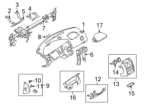 2003 Chrysler Sebring Instrument Panel Fuse-Mini Diagram for MS810877
