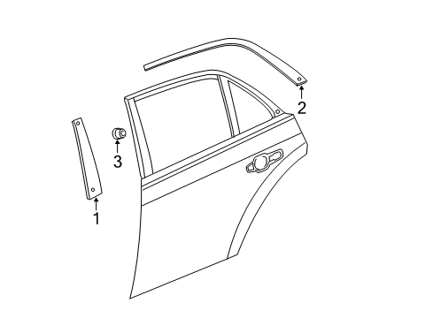 2017 Chrysler 300 Exterior Trim - Rear Door APPLIQUE-B Pillar Diagram for 57010388AE