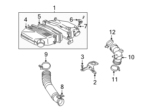2002 Toyota RAV4 Powertrain Control Air Cleaner Assembly Diagram for 17700-28092