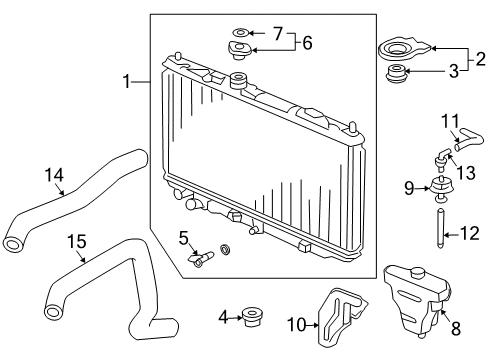 2007 Honda Accord Radiator & Components Radiator (Denso) Diagram for 19010-RCA-A53