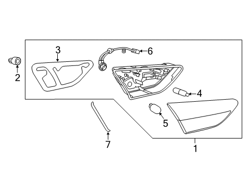 2019 Buick Regal Sportback Backup Lamps Cover Diagram for 39116674