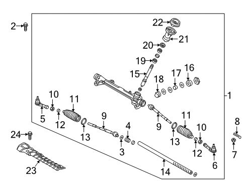 2020 Hyundai Accent Steering Column & Wheel, Steering Gear & Linkage Inner Ball Joint Assembly Diagram for 56540-H8000