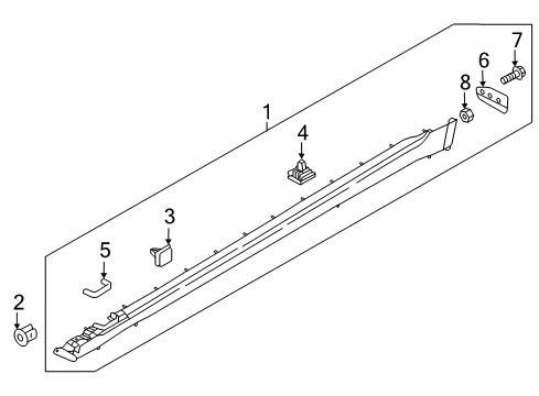 2020 Genesis G80 Exterior Trim - Pillars Deflector-Rear, LH Diagram for 87765-B1000