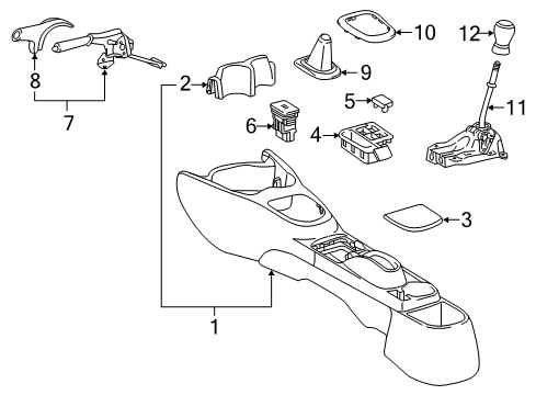 2014 Toyota Yaris Parking Brake Gear Shift Assembly Diagram for 33530-52210