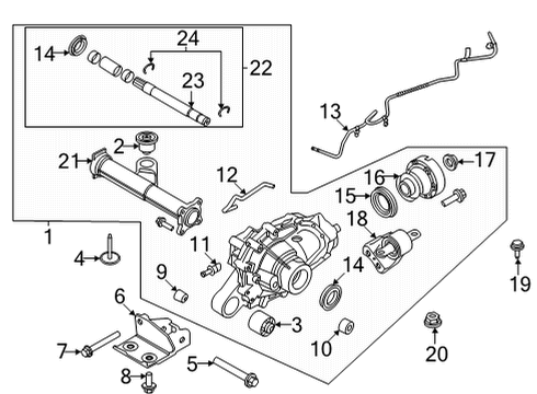 2022 Ford Bronco Carrier & Components - Front Rear Seal Diagram for KB3Z-3254-A