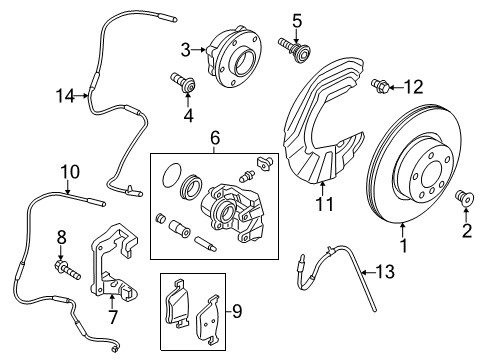 2020 BMW X3 Front Brakes Disc Brake Pad Set Diagram for 34106884492