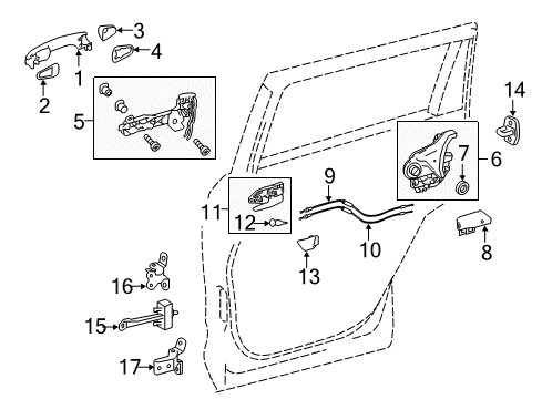 2019 Toyota Highlander Rear Door Door Check Diagram for 68640-0E060