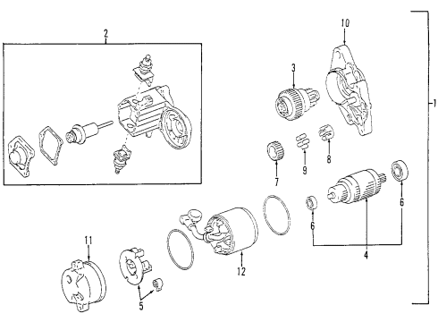 2000 Toyota MR2 Spyder Starter End Frame Diagram for 28130-64170