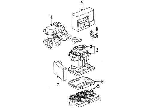 1996 Saturn SL Hydraulic System Cylinder Asm, Brake Master Diagram for 21013194