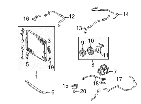 2001 Toyota Land Cruiser Air Conditioner Suction Pipe Diagram for 88717-6A150