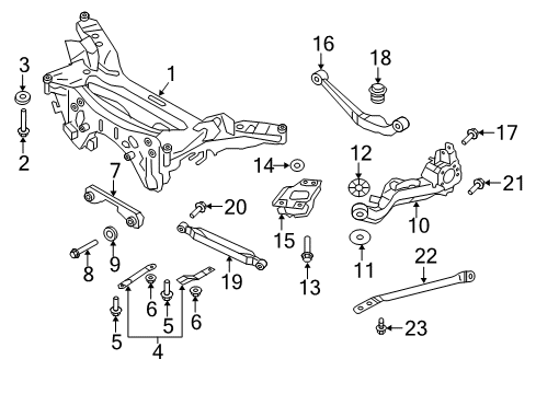 2017 Nissan Rogue Sport Rear Suspension Components, Upper Control Arm, Stabilizer Bar Stay Assy-Rear Suspension Member LH Diagram for 55452-JY00B