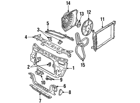 1992 Ford Taurus Radiator & Components, Radiator Support, Cooling Fan, Belts & Pulleys Belt Diagram for E8DZ-8620-G