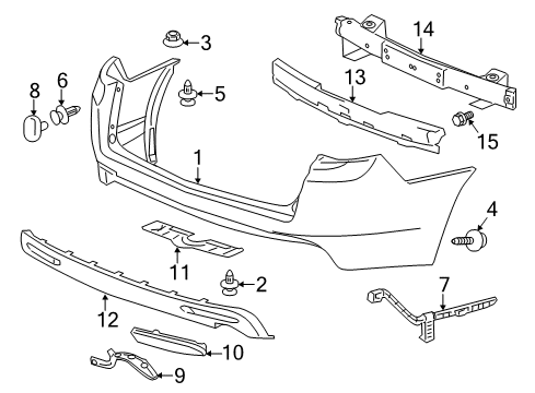 2012 Acura TSX Rear Bumper Reflector Assembly, Right Rear Diagram for 33505-SLJ-013