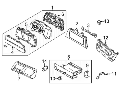 2021 Hyundai Elantra Cluster & Switches, Instrument Panel Cluster Assembly-Instrument Diagram for 94011-AB030