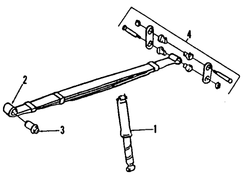 2001 Dodge Ram 3500 Van Wheel Bearings - Rear Rear Leaf Spring Diagram for 52106152AF