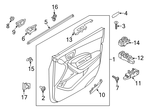 2019 Hyundai Santa Fe Interior Trim - Front Door Switch Assembly-Outside Mirror Control Diagram for 93573-2W000