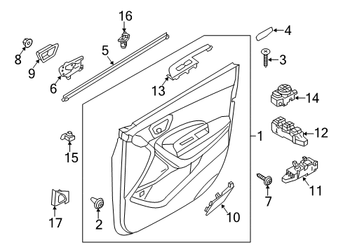 2019 Hyundai Santa Fe Interior Trim - Front Door Bezel-Power Window Main Diagram for 93572-2W000-NBC