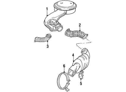 1986 Chevrolet Celebrity Heated Air Intake CLEANER, Air Intake Diagram for 25098326