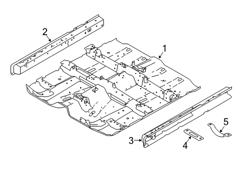 2015 Nissan Murano Floor & Rails Floor Assy-Front Diagram for 74300-5AA0A