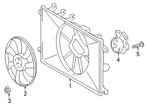 2022 Toyota Corolla Cross Cooling Fan Fan Motor Diagram for 16363-24120
