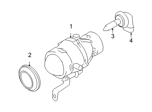 2005 Hyundai XG350 Bulbs Front Passenger Side Fog Light Assembly Diagram for 92202-39500