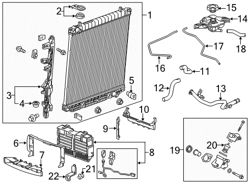 2015 GMC Canyon Radiator & Components Thermostat Housing Diagram for 12698362