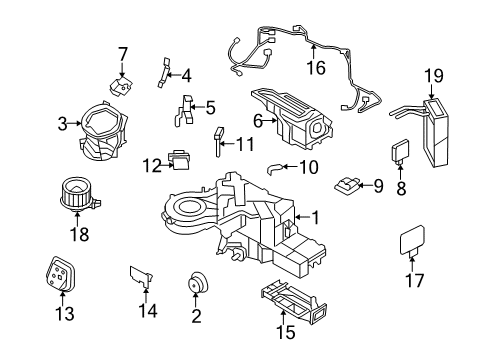 2007 Ford Expedition Blower Motor & Fan Air Chamber Assembly Diagram for 7L1Z-18C433-A