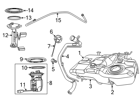 2015 Jeep Patriot Fuel Supply Auxiliary Level Unit Module Kit Diagram for 5183204AA