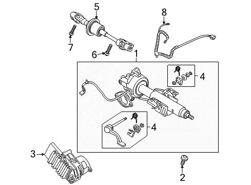 2008 Chevrolet Malibu Steering Column Assembly Steering Column Diagram for 19332845