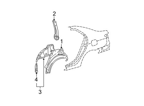 Diagram for 2009 Toyota Yaris Inner Structure - Quarter Panel 