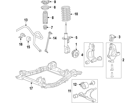 2011 Saab 9-5 Front Suspension Components, Lower Control Arm, Ride Control, Stabilizer Bar Stabilizer Link Diagram for 13219141