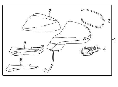 2018 Lexus NX300 Outside Mirrors Mirror Assembly, Outer R Diagram for 87910-78042-A0