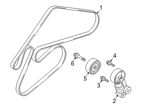 2016 Hyundai Genesis Belts & Pulleys Ribbed V-Belt Diagram for 25212-3CKB0