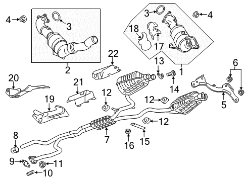 2016 Cadillac CT6 Turbocharger Catalytic Converter Brace Diagram for 23418464