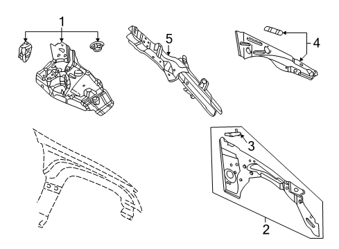 2002 Jeep Grand Cherokee Structural Components & Rails Bracket-Control Arm Diagram for 5179610AA