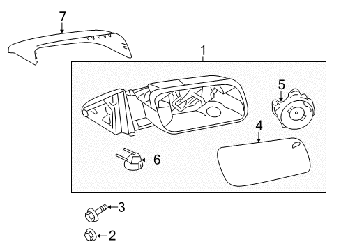 2016 Ford Flex Mirrors Mirror Glass Diagram for DA8Z-17K707-J