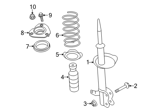 2016 Nissan Maxima Struts & Components - Front Strut Kit-Front Suspension, LH Diagram for E4303-4RC0A