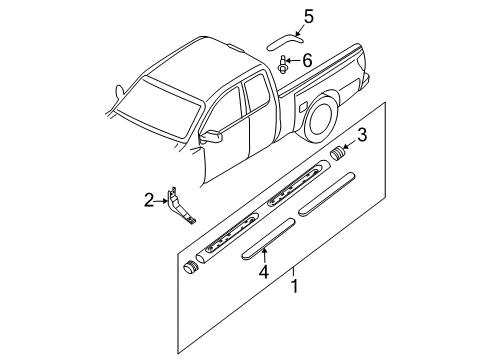2021 Nissan Frontier Exterior Trim - Cab Step Assembly-Side, Front LH Diagram for 96101-9BP1A