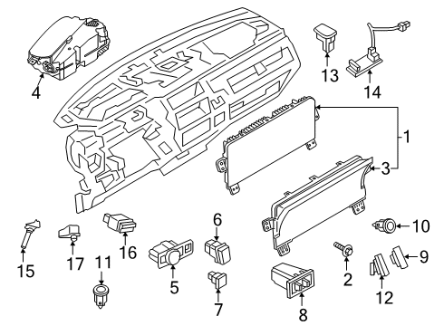 2021 Lincoln Navigator Lift Gate Switch Assembly Diagram for JL7Z-19H540-AA
