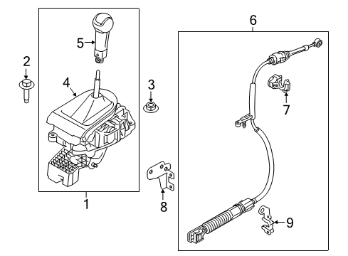 2017 Ford Mustang Gear Shift Control Shift Knob Diagram for FR3Z-7213-AC