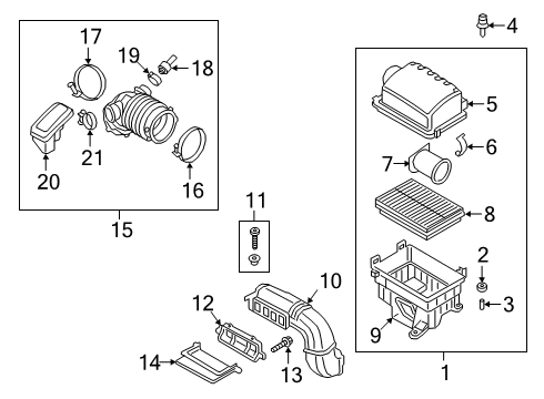 2020 Hyundai Veloster Filters Cleaner Assembly-Air Diagram for 28110-J3750