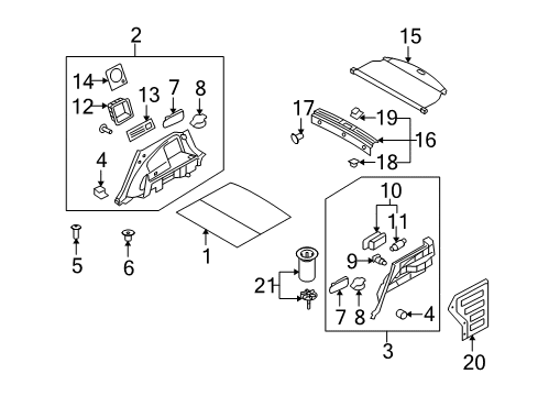 2013 Hyundai Tucson Bulbs Lamp Assembly-Luggage Compartment Diagram for 926200X000
