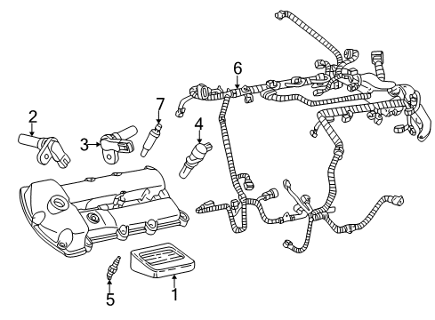 2002 Ford Thunderbird Ignition System Lighting Control Module Diagram for 1W6Z-14B205-AA