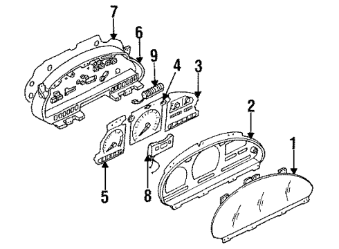 1993 Nissan Quest Cluster & Switches, Instrument Panel Tachometer Assy Diagram for 24825-0B002