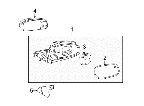 2011 Ford Crown Victoria Mirrors Mirror Assembly Diagram for 9W7Z-17682-B