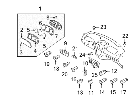 2011 Hyundai Santa Fe Automatic Temperature Controls Cluster Assembly-Instrument Diagram for 94011-0W020