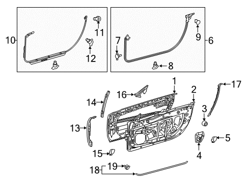 2020 Lexus LC500 Door & Components WEATHERSTRIP, Front Door Diagram for 67866-11010