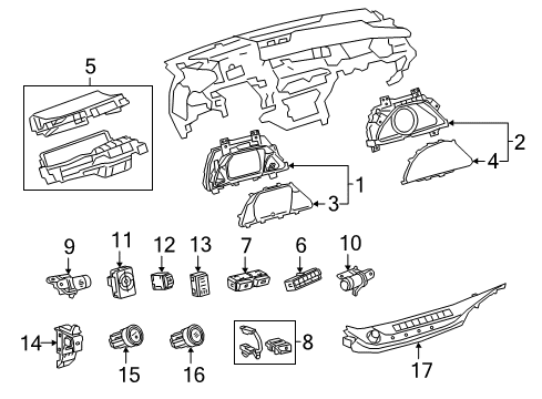 2018 Lexus LS500 Instruments & Gauges Meter Assembly, COMBINAT Diagram for 83800-50E84