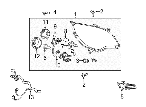 2011 Chevrolet Equinox Headlamps Composite Assembly Diagram for 23308254